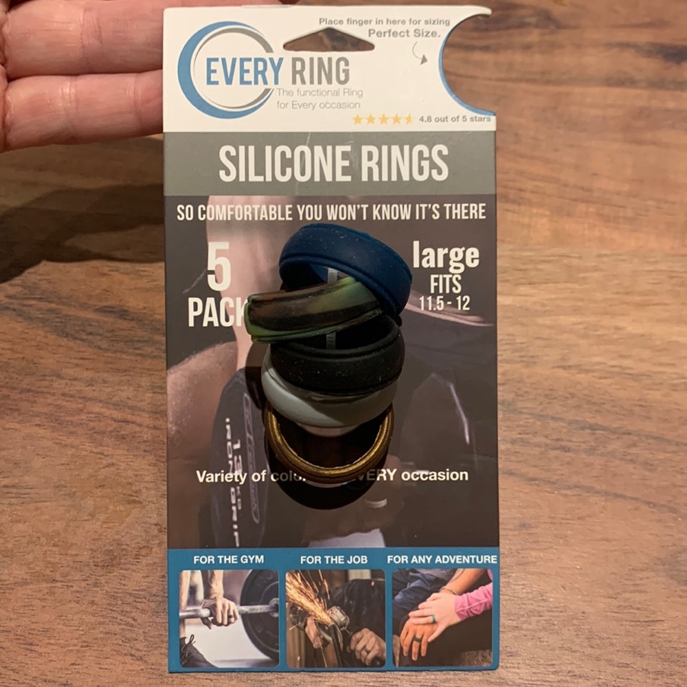 Every Ring 5pk Mens Silicone Rings size:L fits ring size 11.5-12
